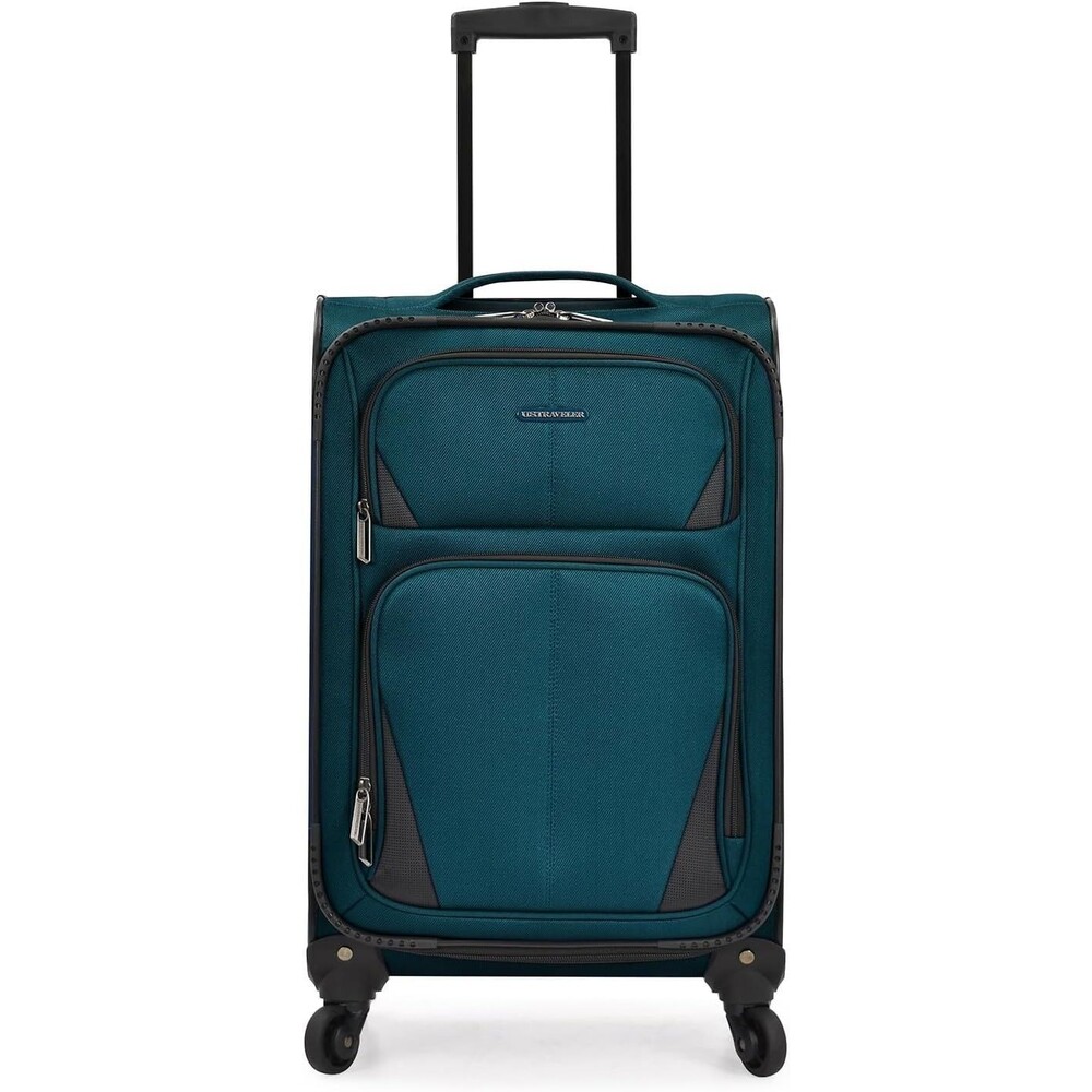 U.S. Traveler Aviron Bay Teal 22" Expandable Softside Spinner Carry‑On Luggage